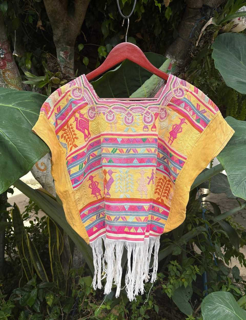 Yellow and Pink Nebaj Huipil #6-196