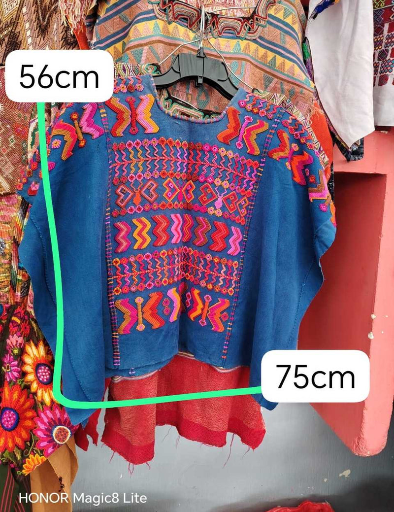 Blue and pink San Lucas Toliman huipil #5-168