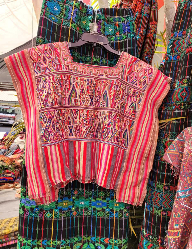 Brightly striped Nebaj huipil #3-45