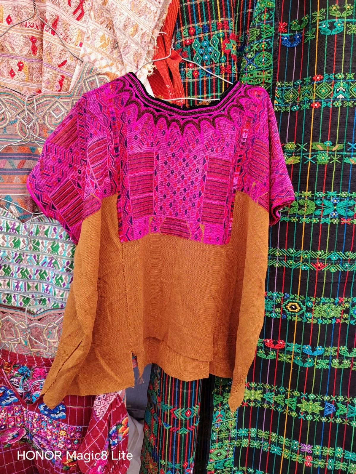 Pink and mustard Chichi huipil (reserved for Gillian)