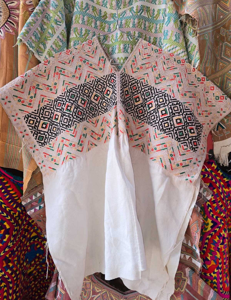 Blush and Ivory Nahuala Huipil #6-263