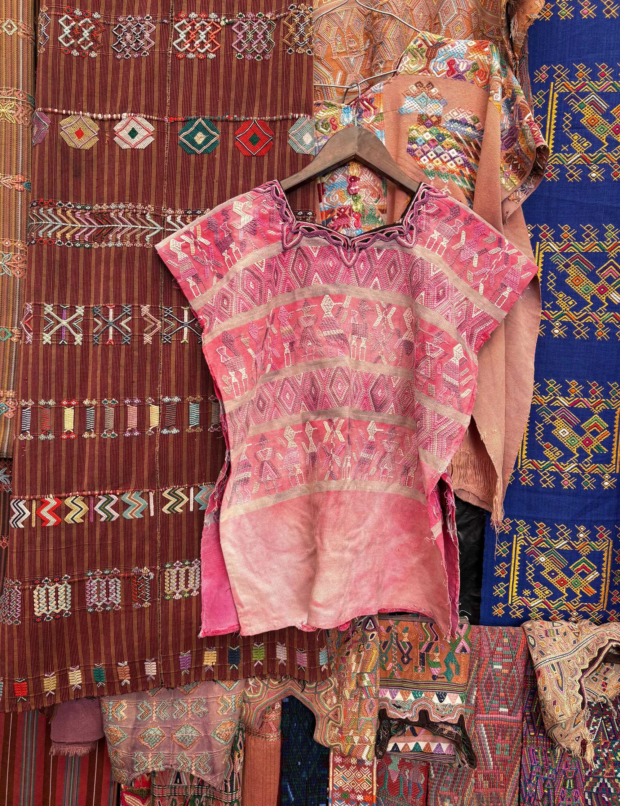 Long pink Chajul huipil #2-121