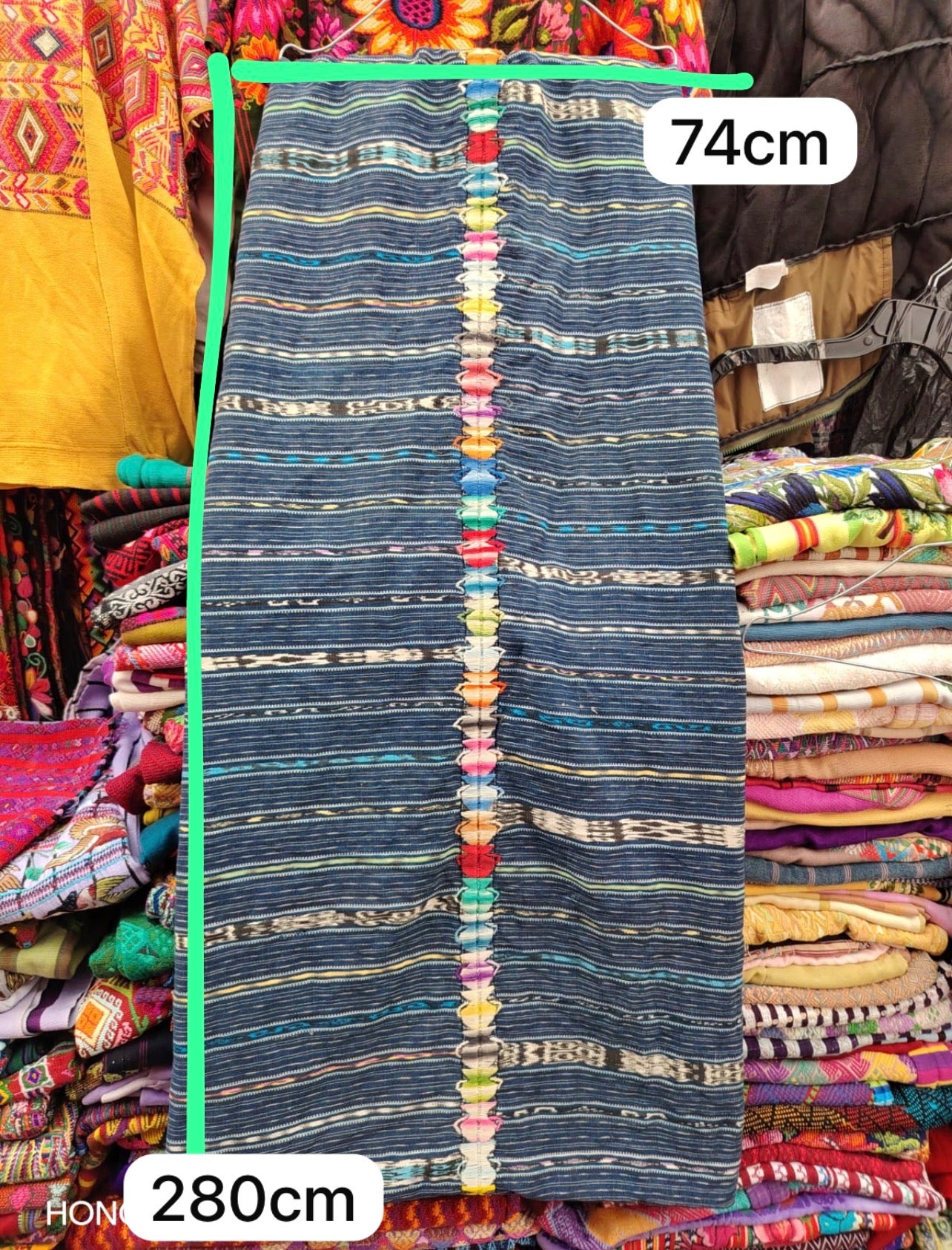 Indigo striped Ikat Chichicastenango corte #4-158