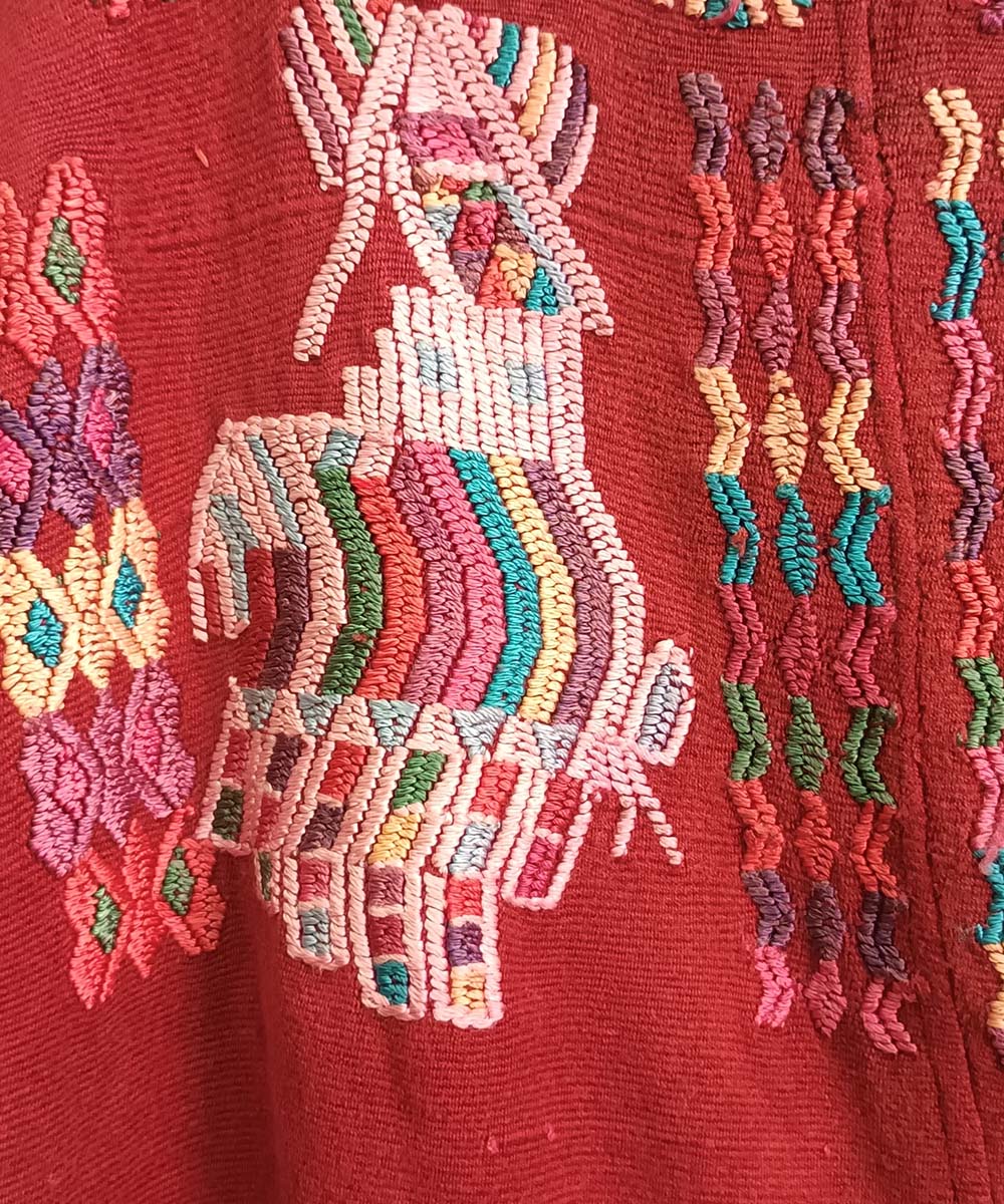 Vintage Guatemalan huipil with handwoven Mayan embroidery