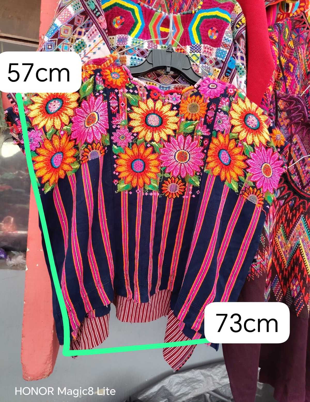 Sunflowers and Stripes Chichicastenango Huipil #6-233