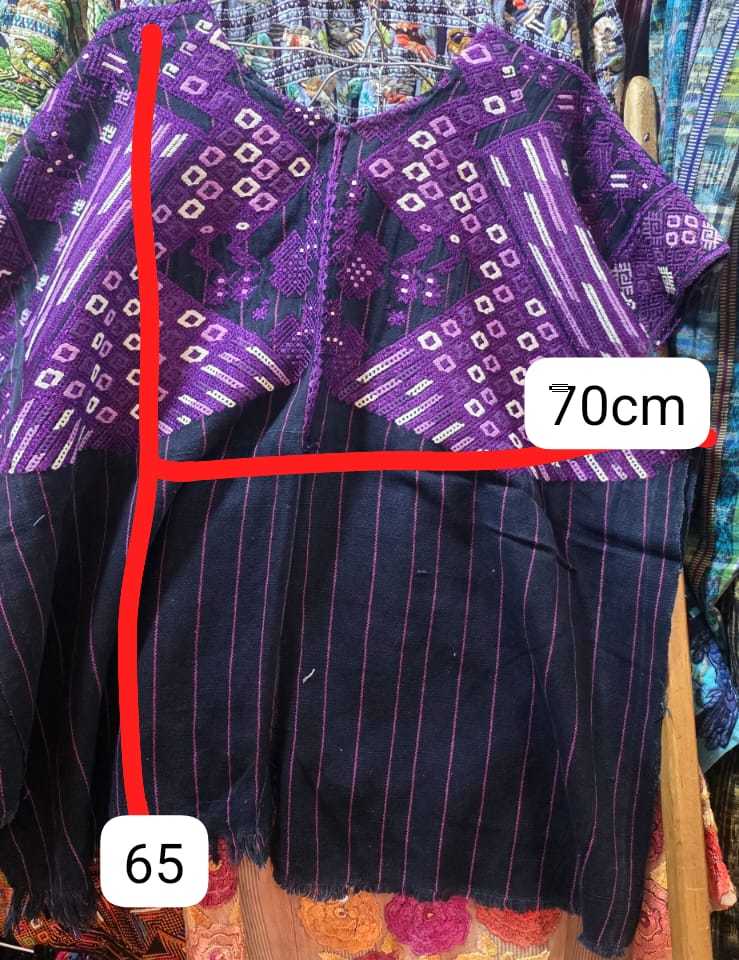 Purple Nahuala huipil with peacocks #1-22