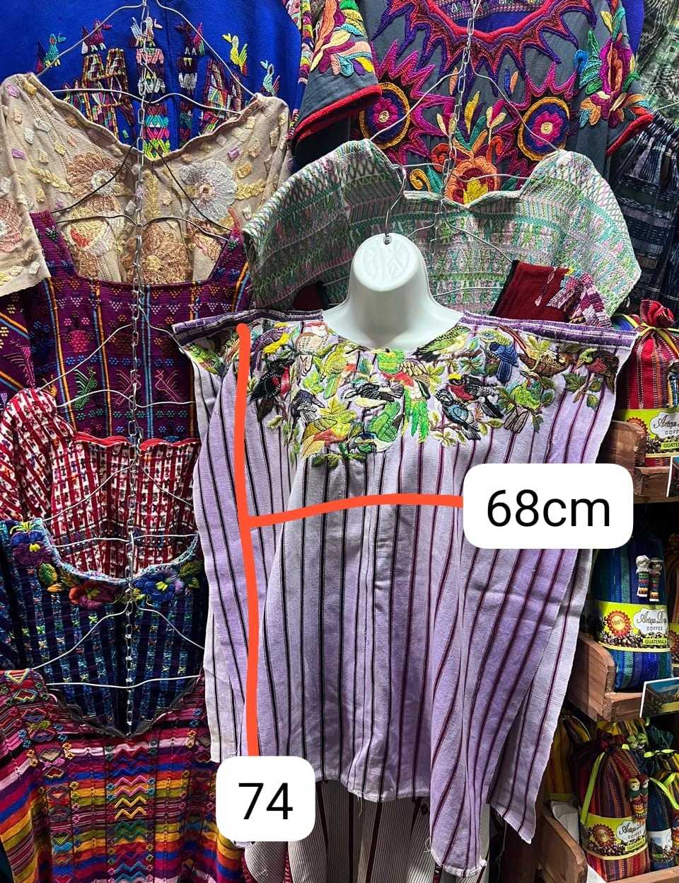 Lilac striped Santiago huipil #5-247