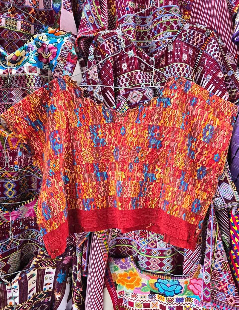 Red and Orange Coban Huipil #6-388