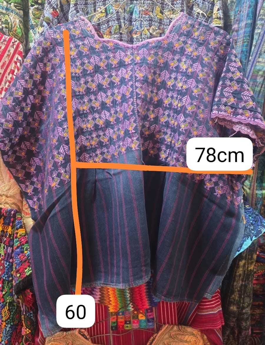 Purple and blue Nahuala Huipil #1-26