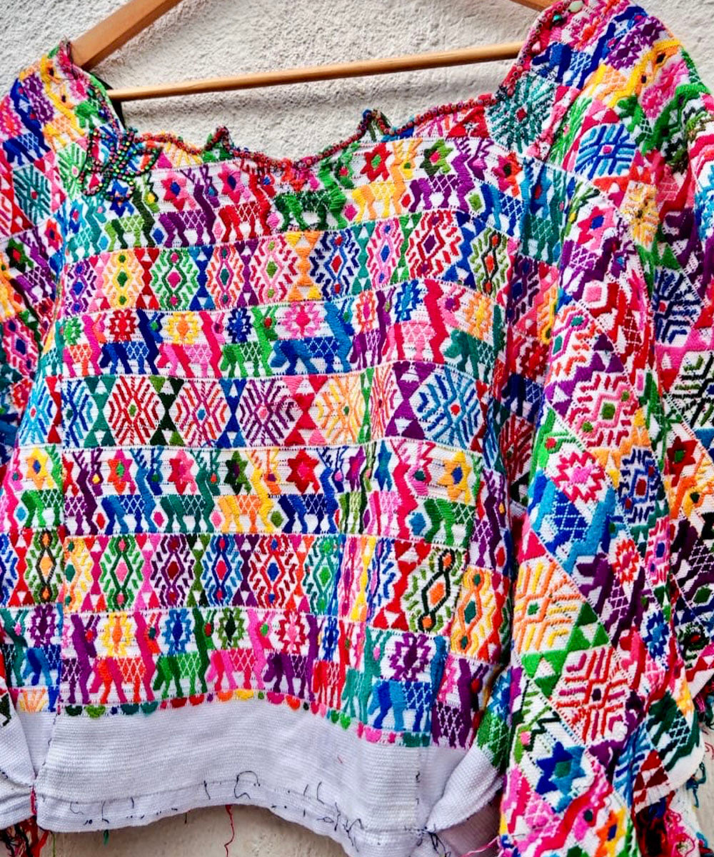Embroidered Vintage Guatemalan huipil textile