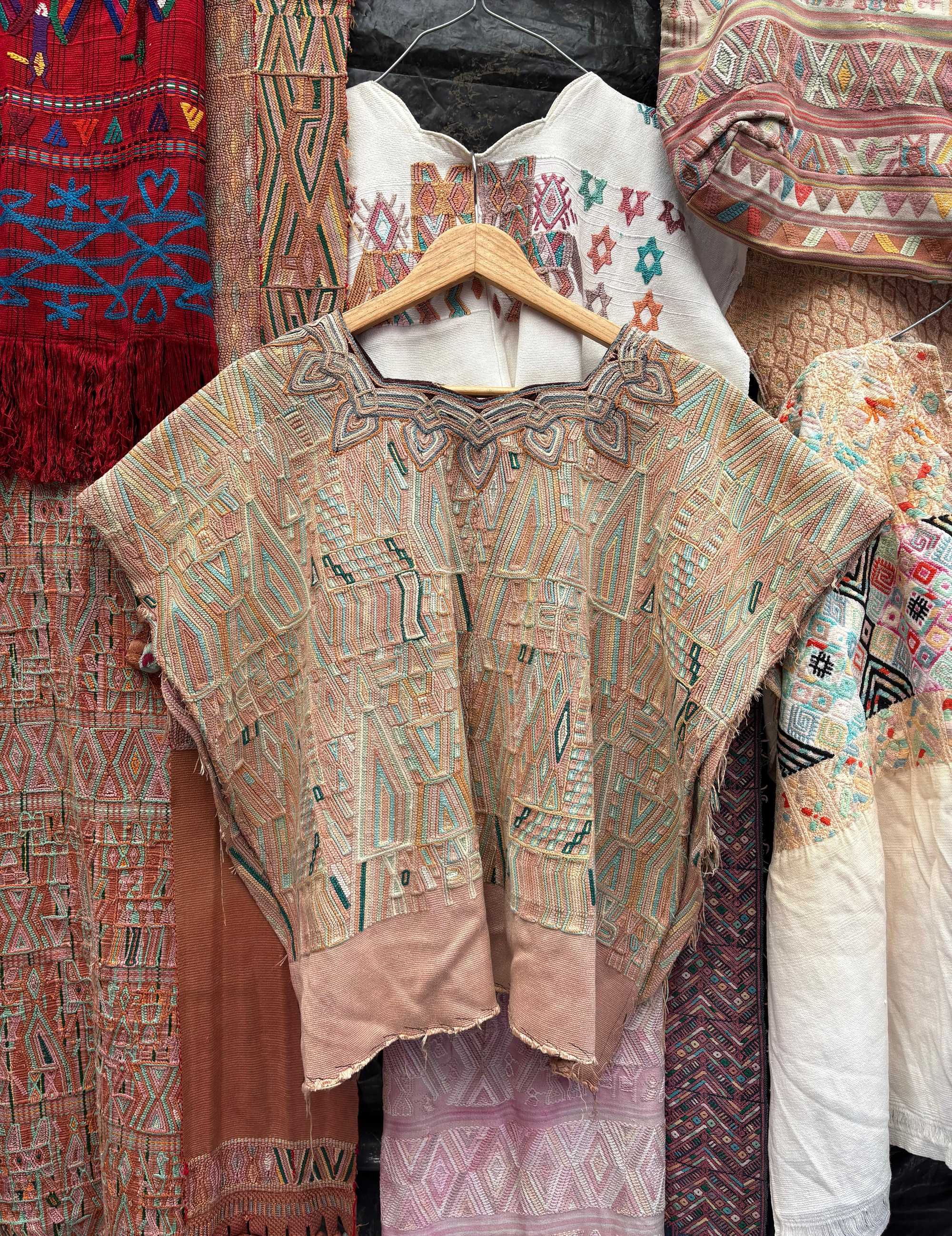 Faded coral Nebaj huipil #4-49