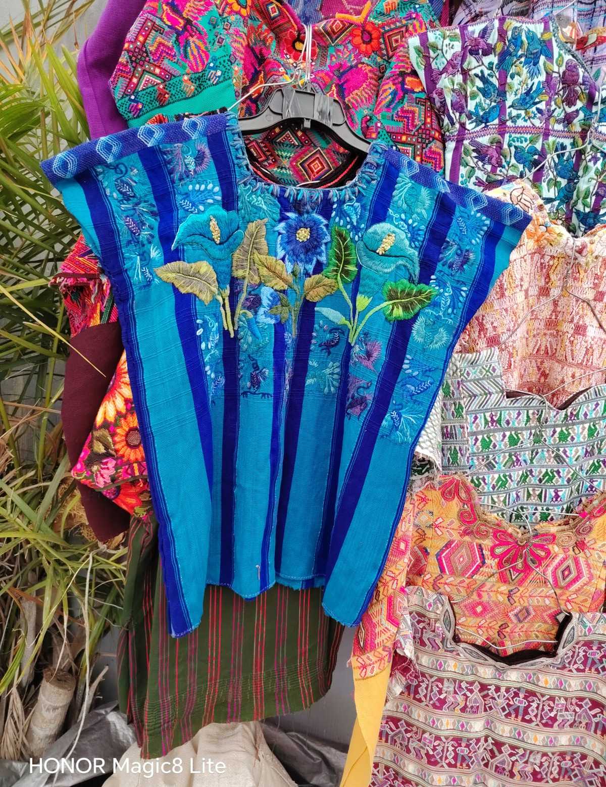 Bright blue Santiago huipil #4-195