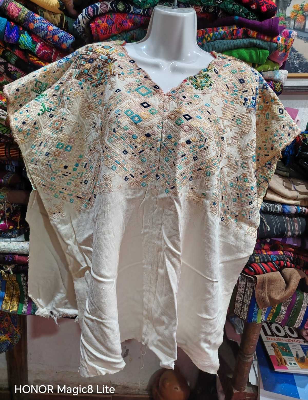 (Reserved for Myriam) Cream Nahuala Huipil #6-237