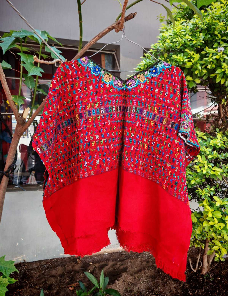 Red and Blue San Lucas Huipil #6-261