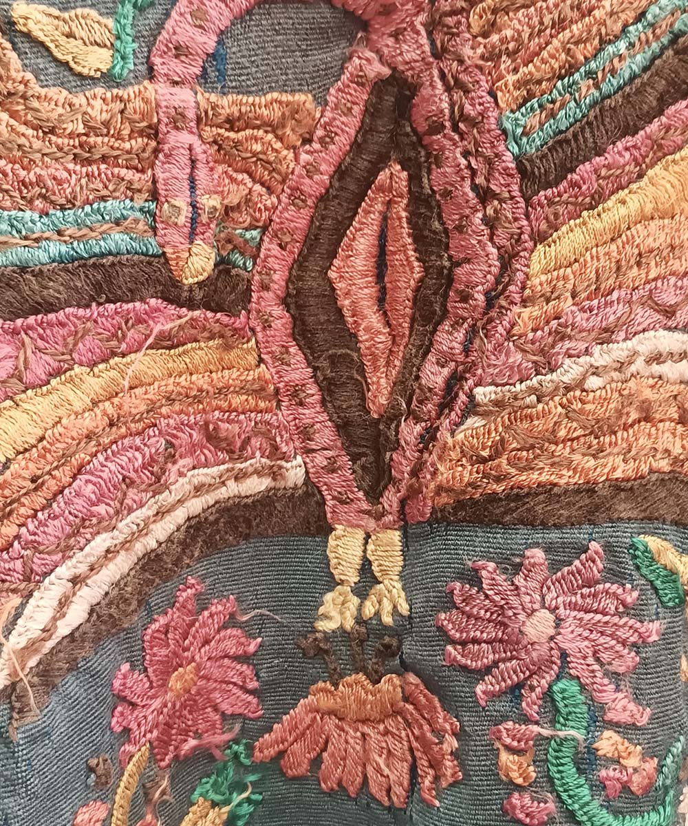 Vintage Guatemalan huipil with handwoven Mayan embroidery