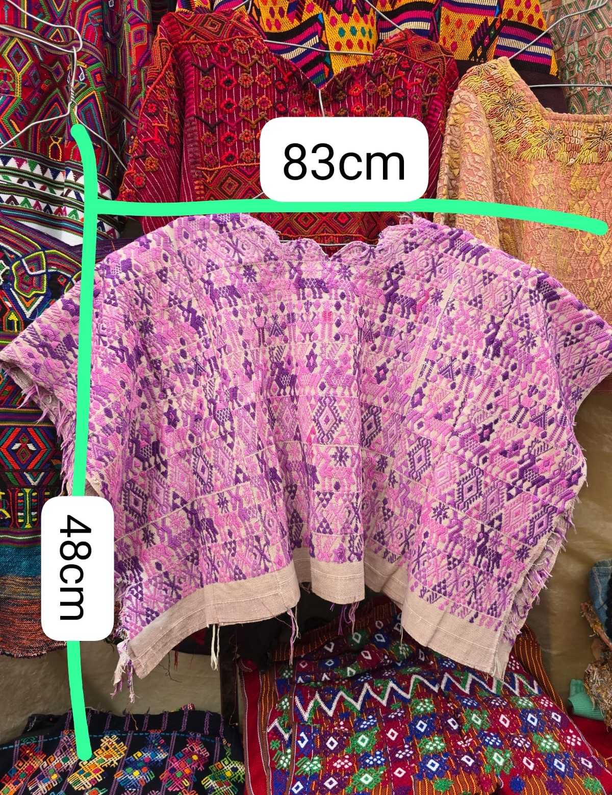Pink and purple Coban huipil #6-174