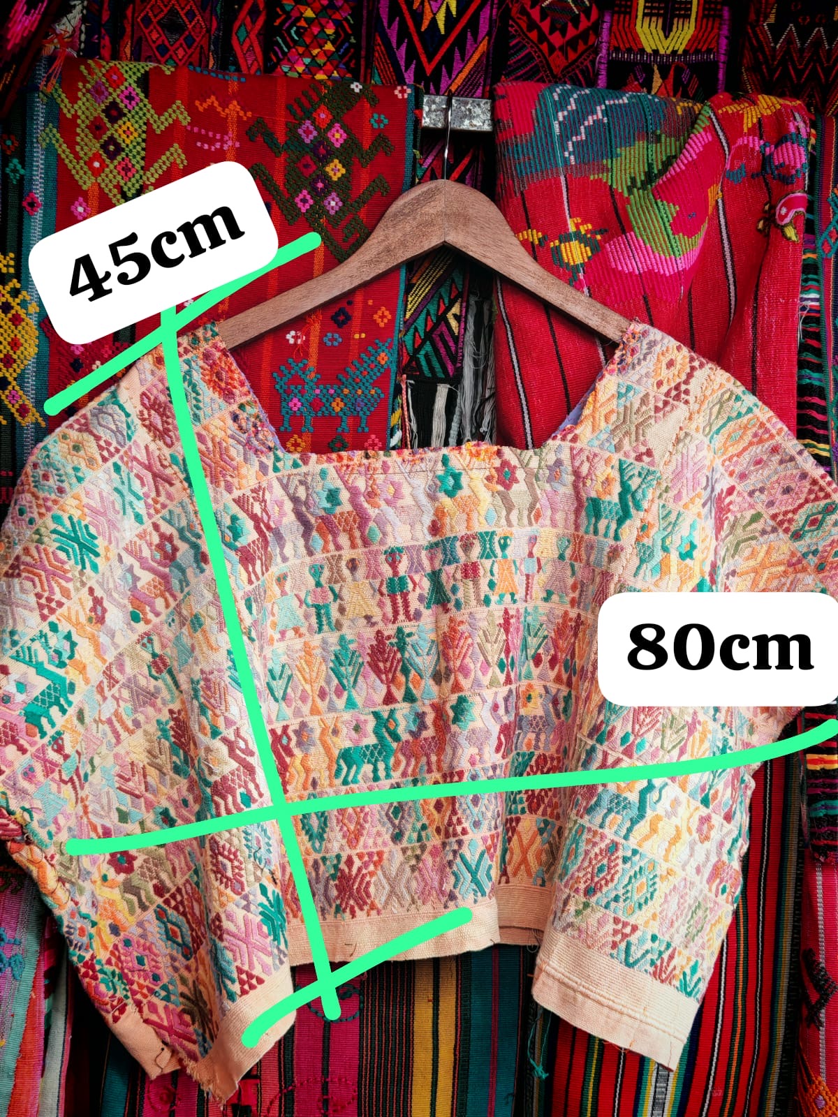 (Reserved for Myriam) Pastel and Teal Coban Huipil