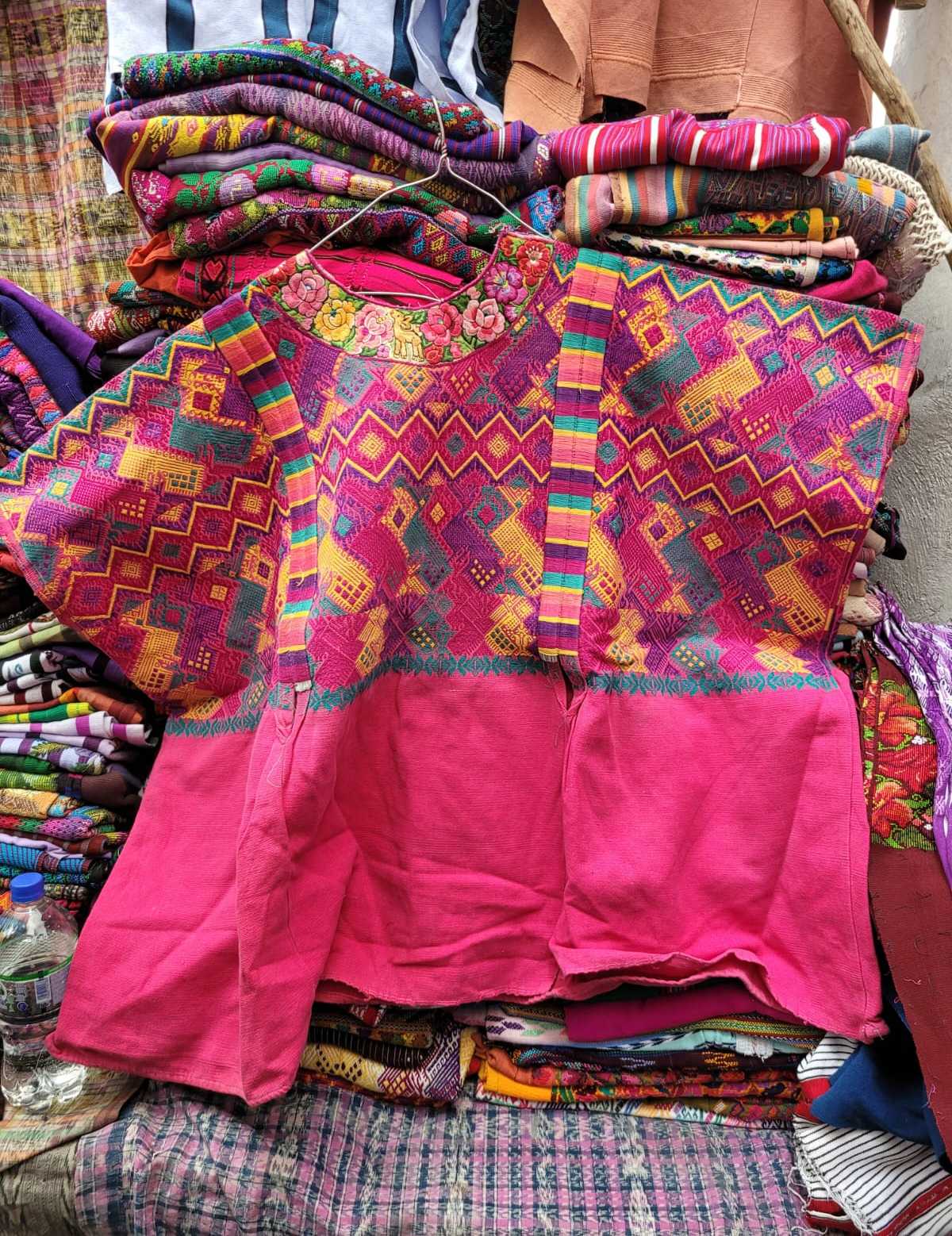 Colourful pink Xela huipil #3-3