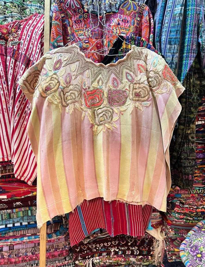 Primrose and pink Santiago Huipil #1-24