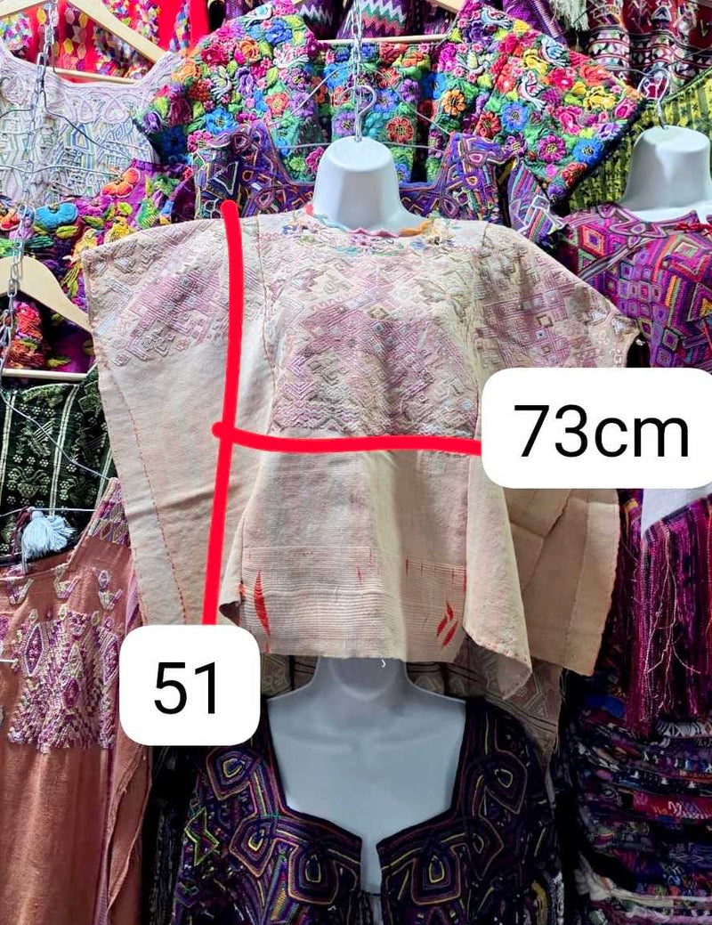 Pale pink Chichicastenango huipil #6-119