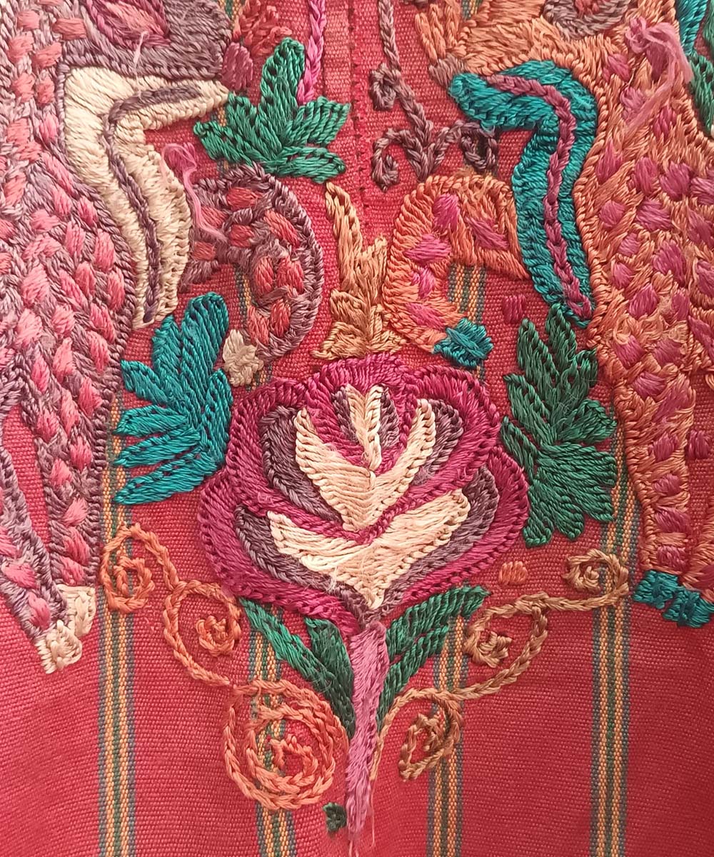 Vintage Guatemalan huipil with handwoven Mayan embroidery