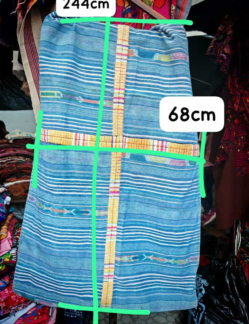 Blue with yellow randa Chichicastenango corte #5-4