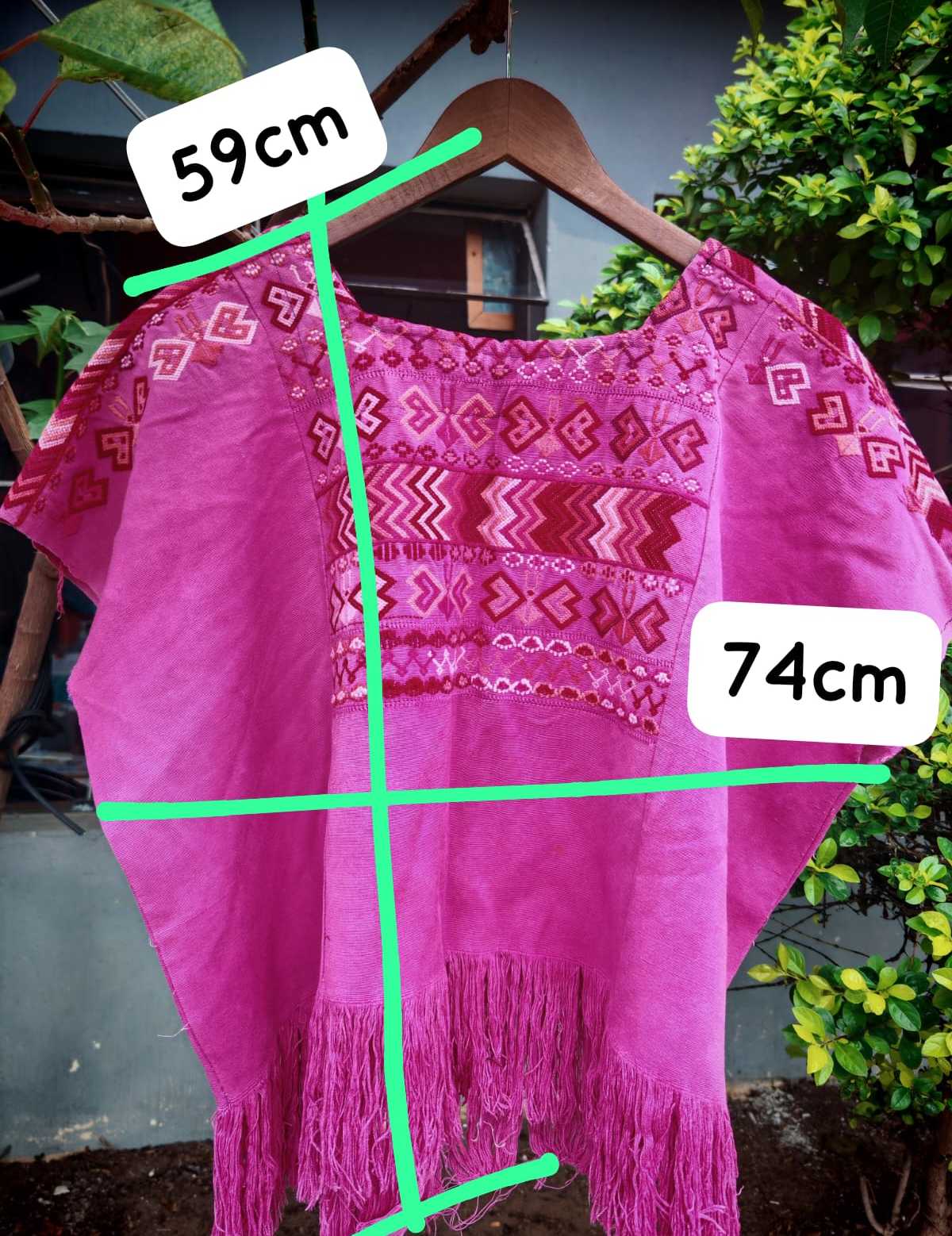 Hot pink Colotenango huipil #6-187