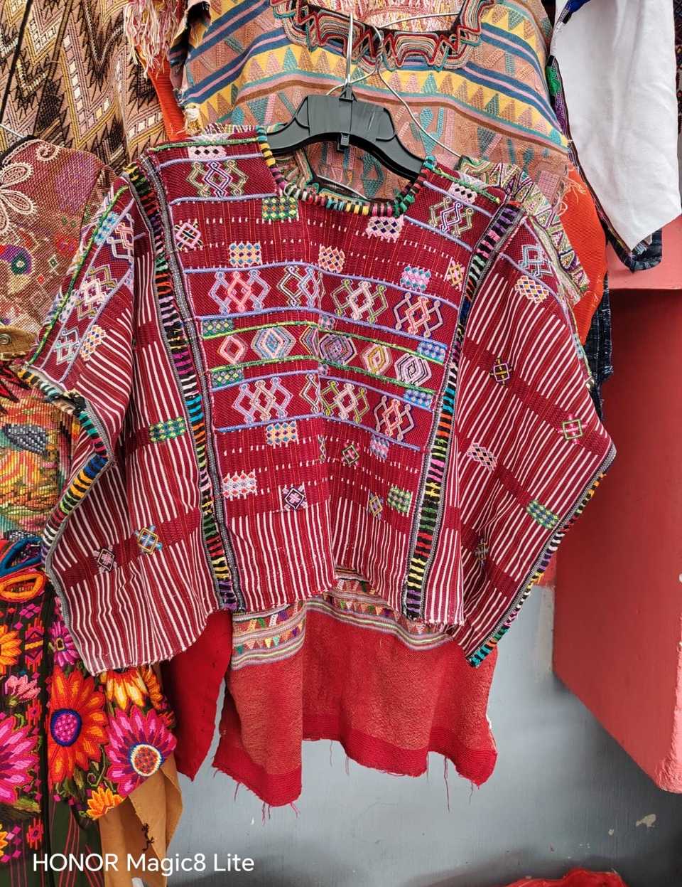 Traditional burgundy Colotenango huipil #5-162