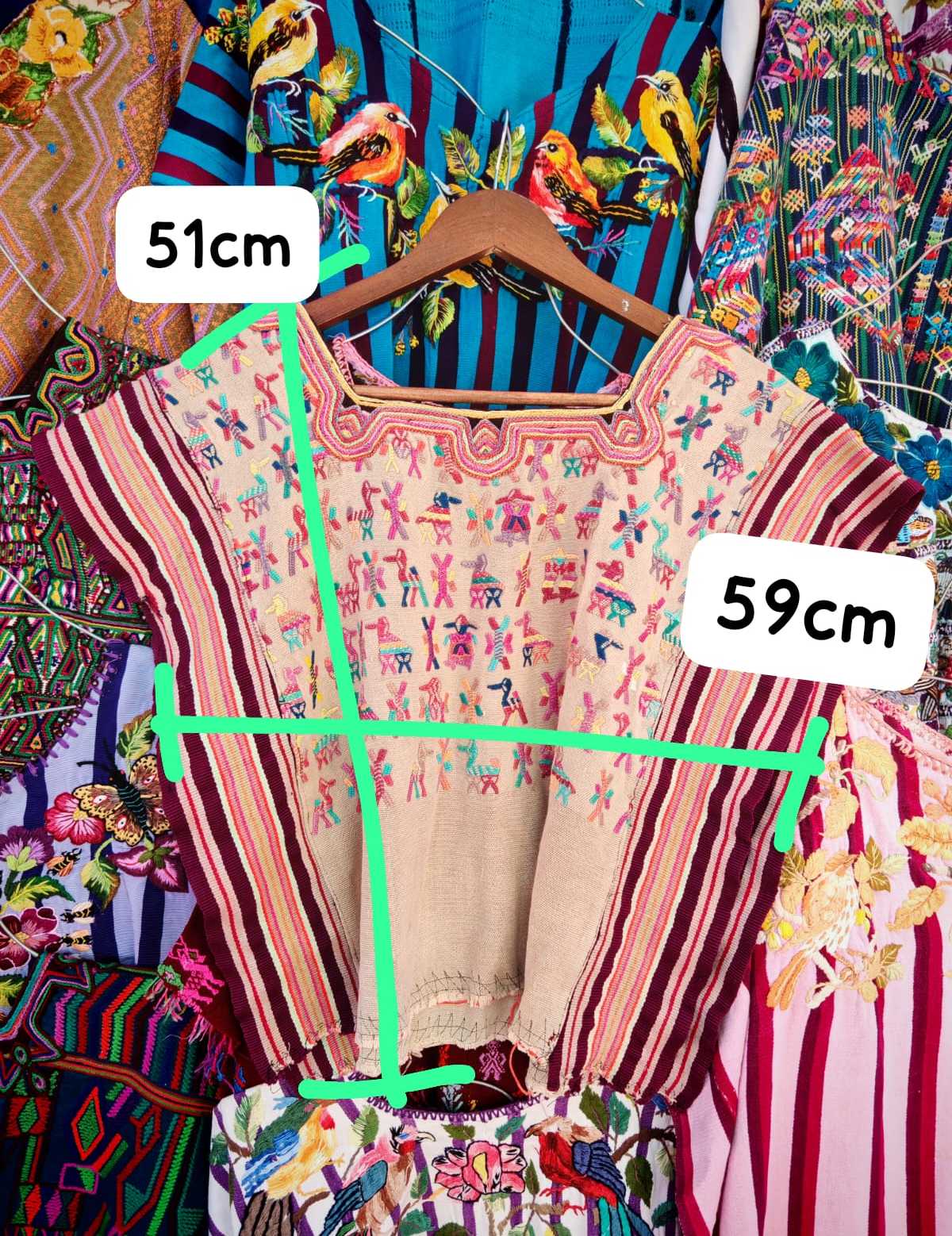 Red and cream Nebaj huipil #2-13