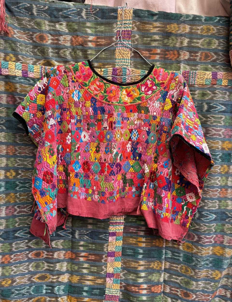 (Reserved for Myriam) Coral Coban huipil #4-269