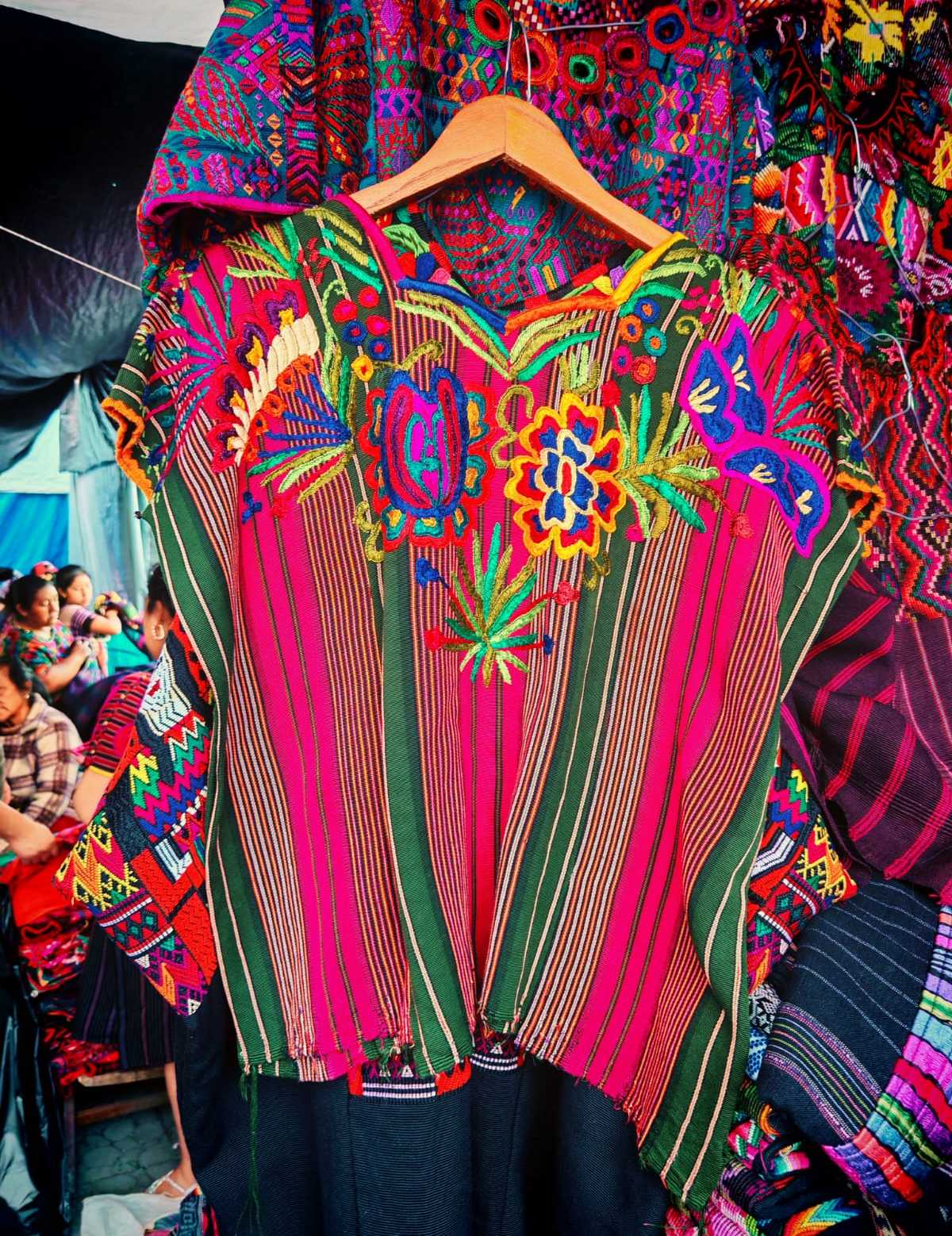 Red striped Chichicastenango huipil #1-63