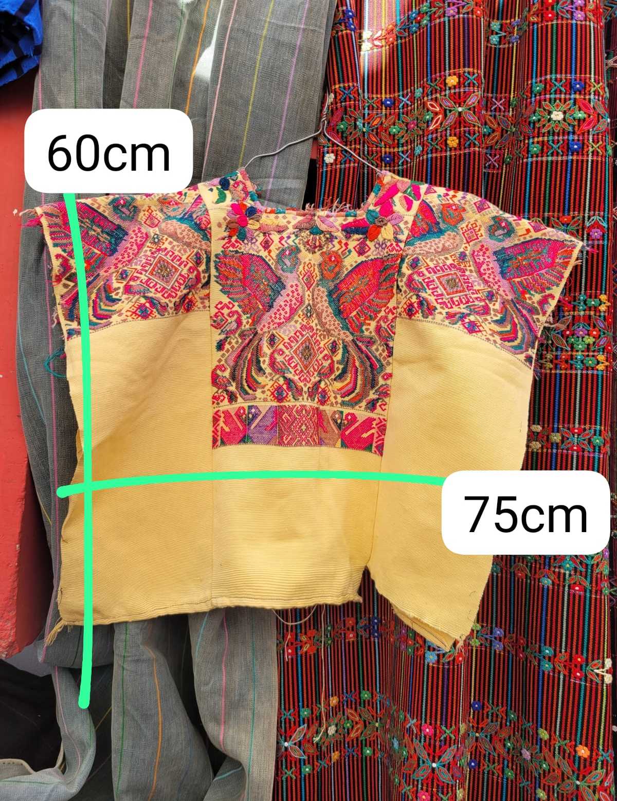 Kissing hummingbirds Chichicastenango huipil #3-9