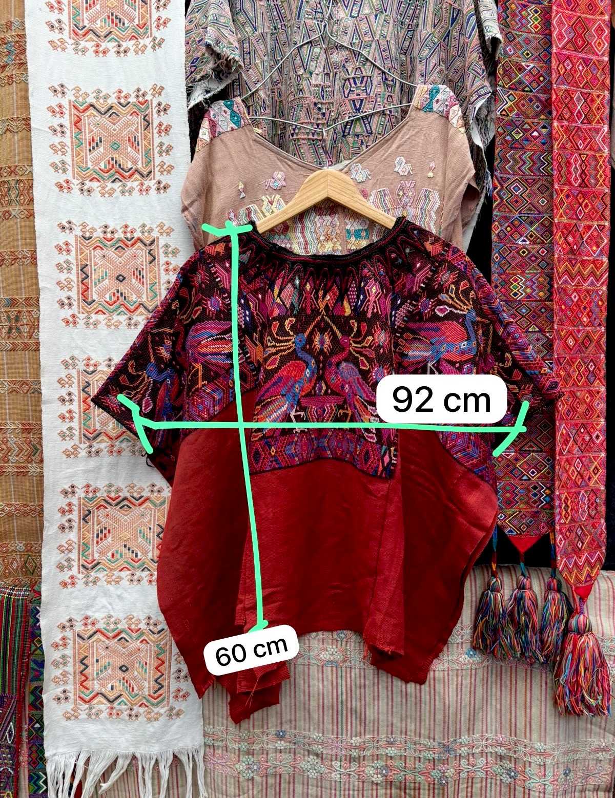 Red peacock Chichicastenango huipil #4-55