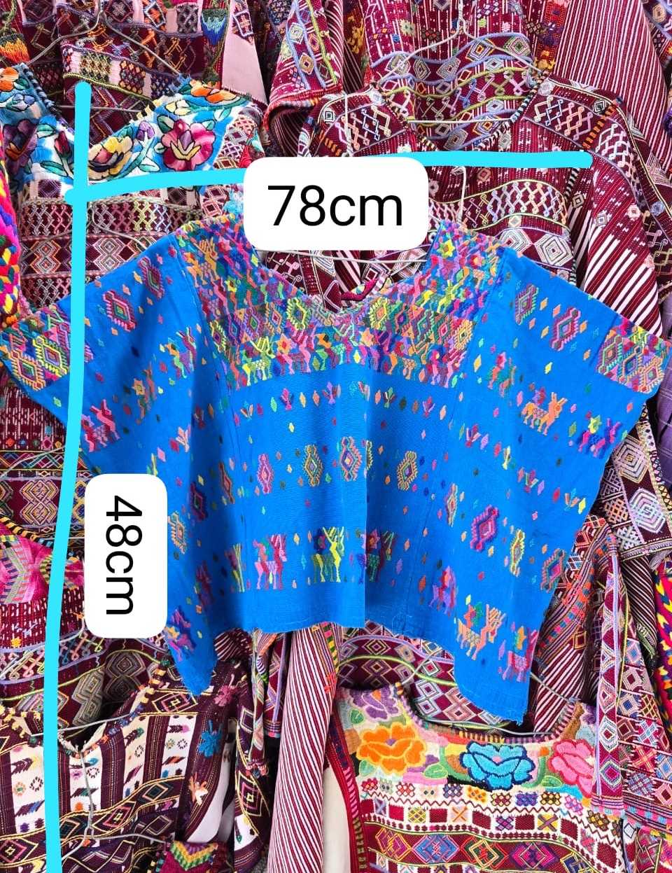 Bright Blue Coban Huipil #6-387