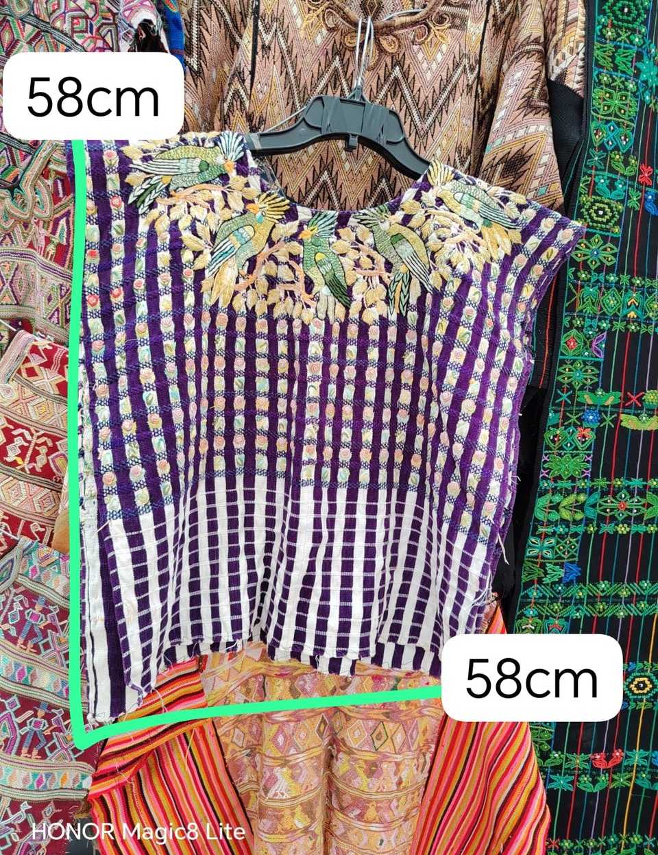 Purple gingham Santiago huipil #5-286