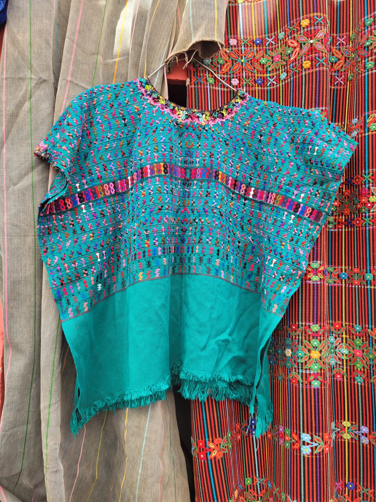 Turquoise San Lucas huipil for Helen