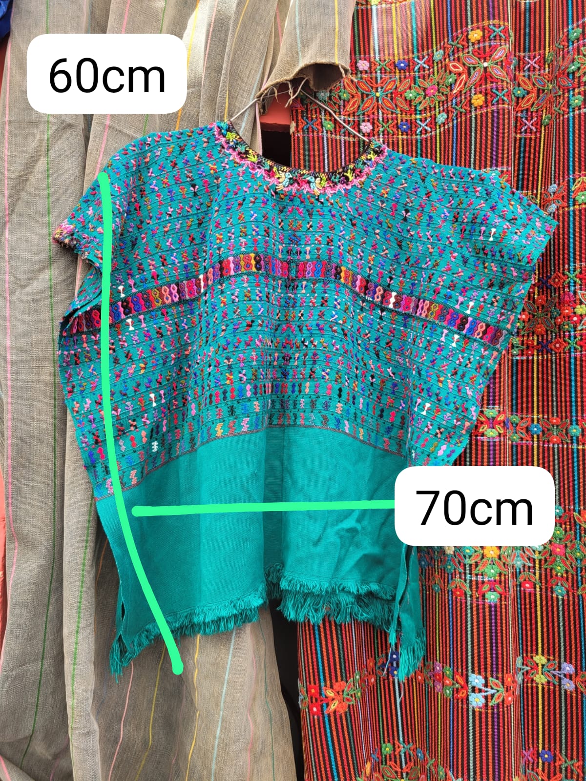 Turquoise San Lucas huipil for Helen