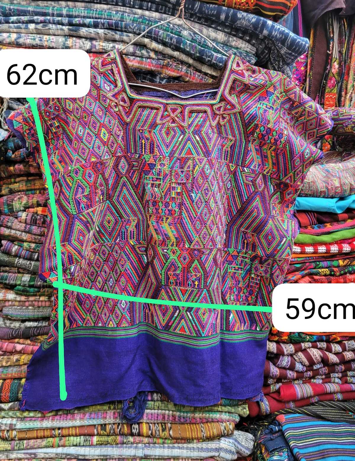 Berry and blue Nebaj huipil #2-115