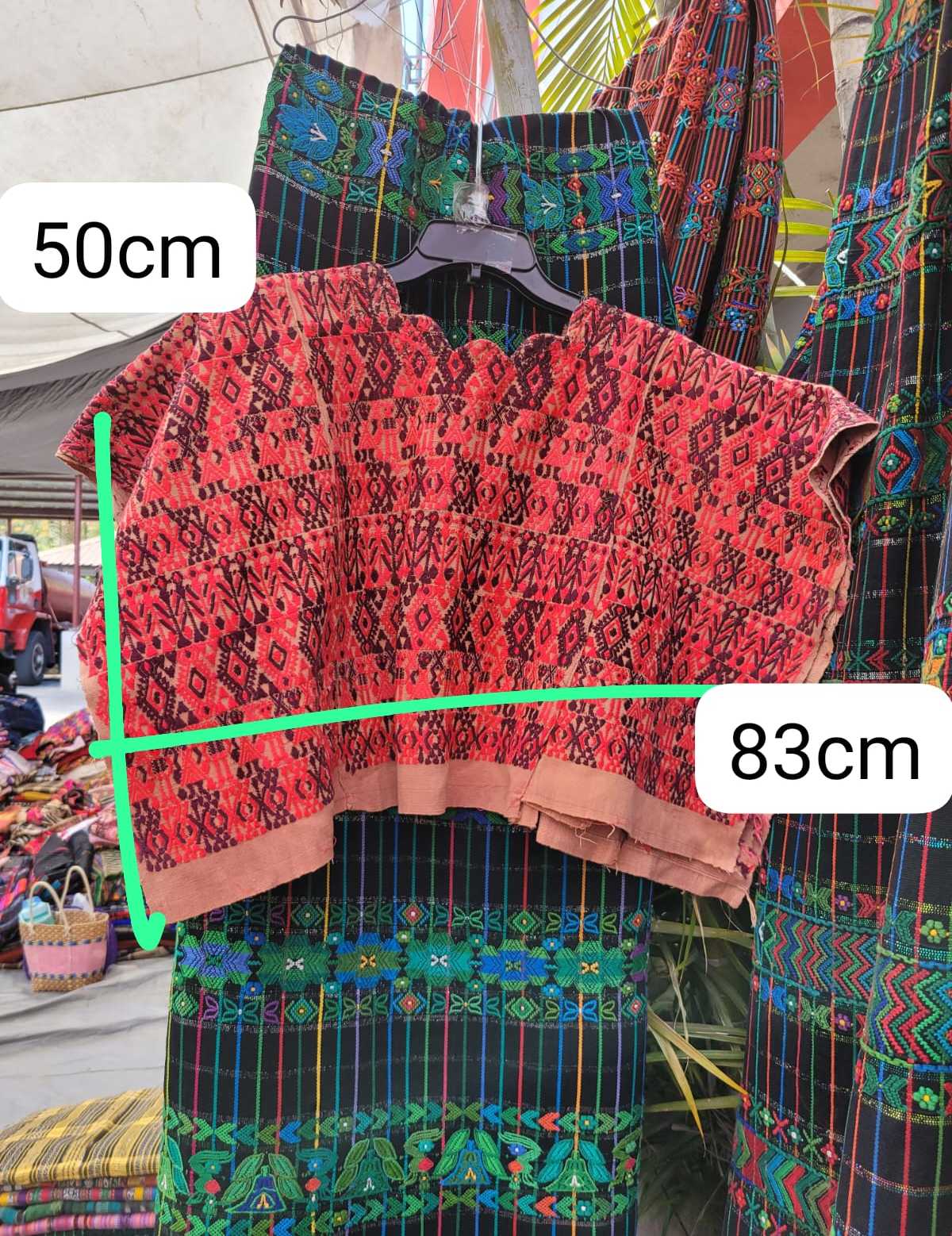 Pink and maroon Coban huipil #3-60