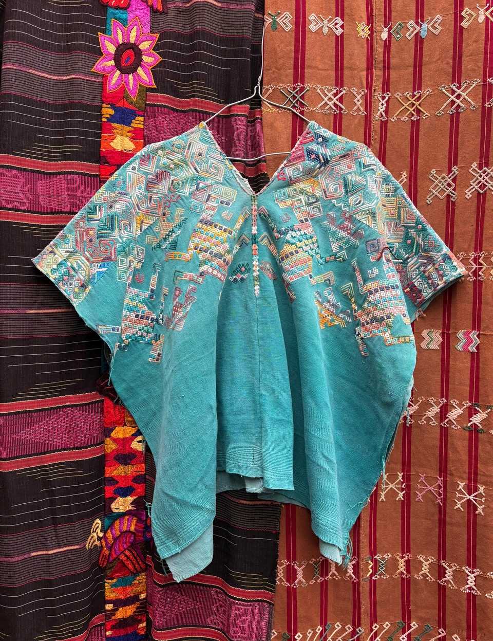 Sky blue Nahuala huipil #4-244