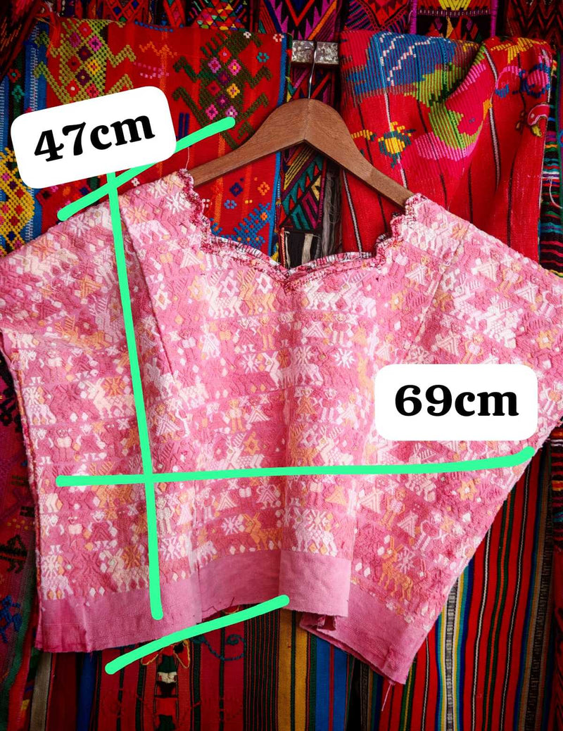 Pink and Coral Coban Huipil #6-295