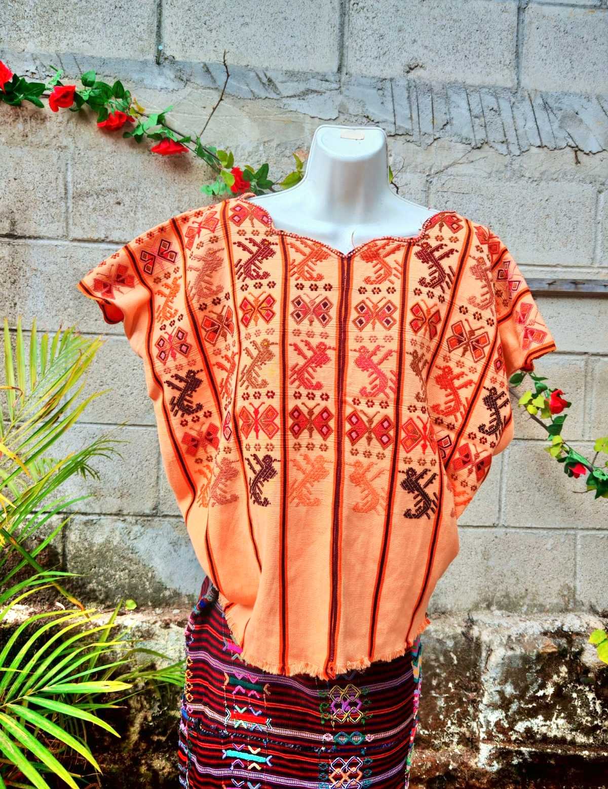 Orange San Lucas Toliman huipil #4-139