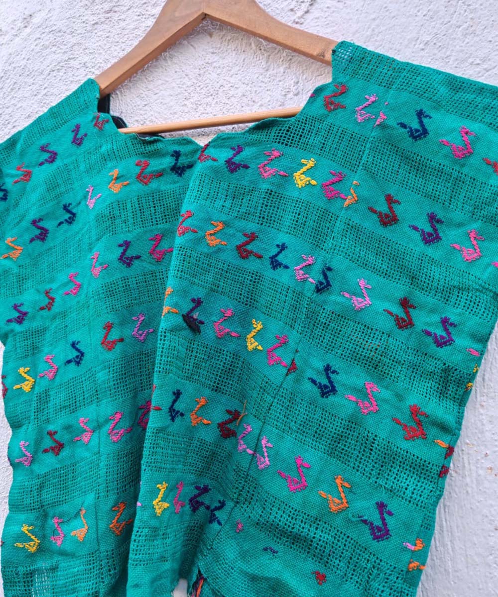 Turquoise lightweight Coban huipil