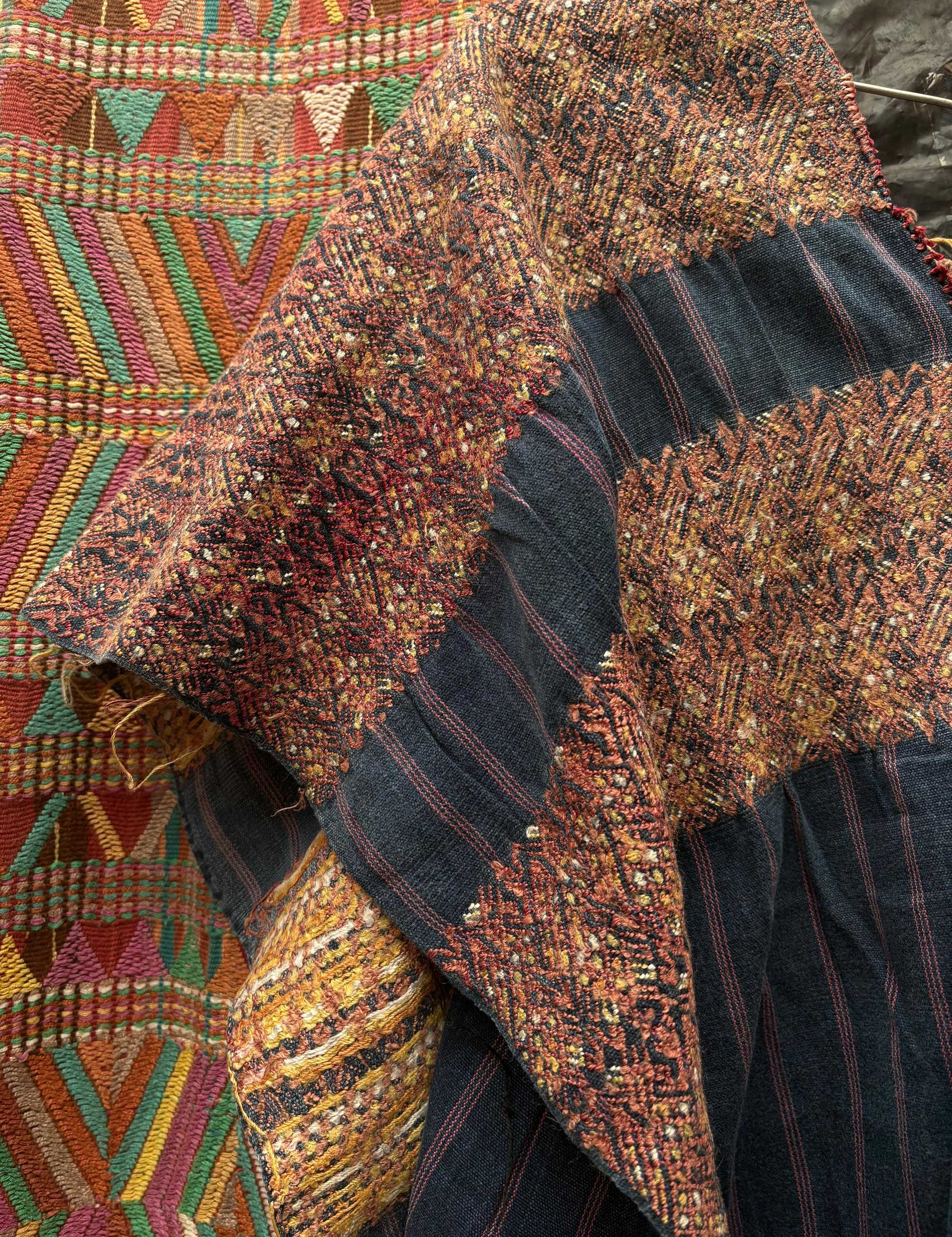 Dark indigo and brown Nahuala huipil #4-108