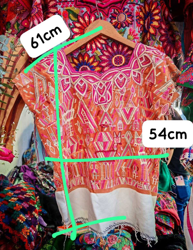 Orange Nebaj huipil #6-44