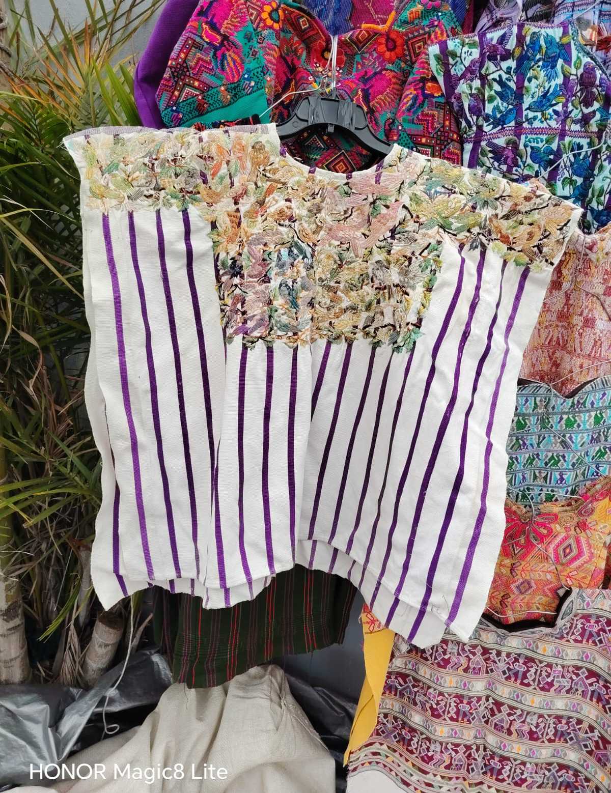 Plum and white Santiago huipil #4-214