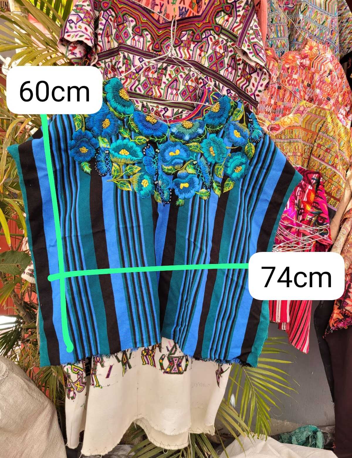 Deep blue Santiago huipil #3-73