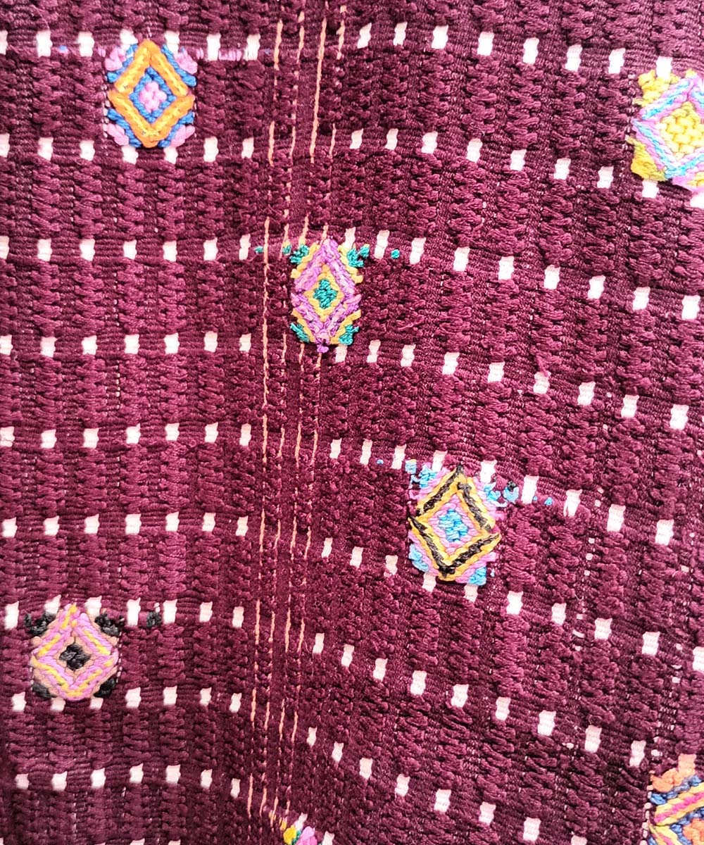 Vintage Guatemalan huipil with handwoven Mayan embroidery