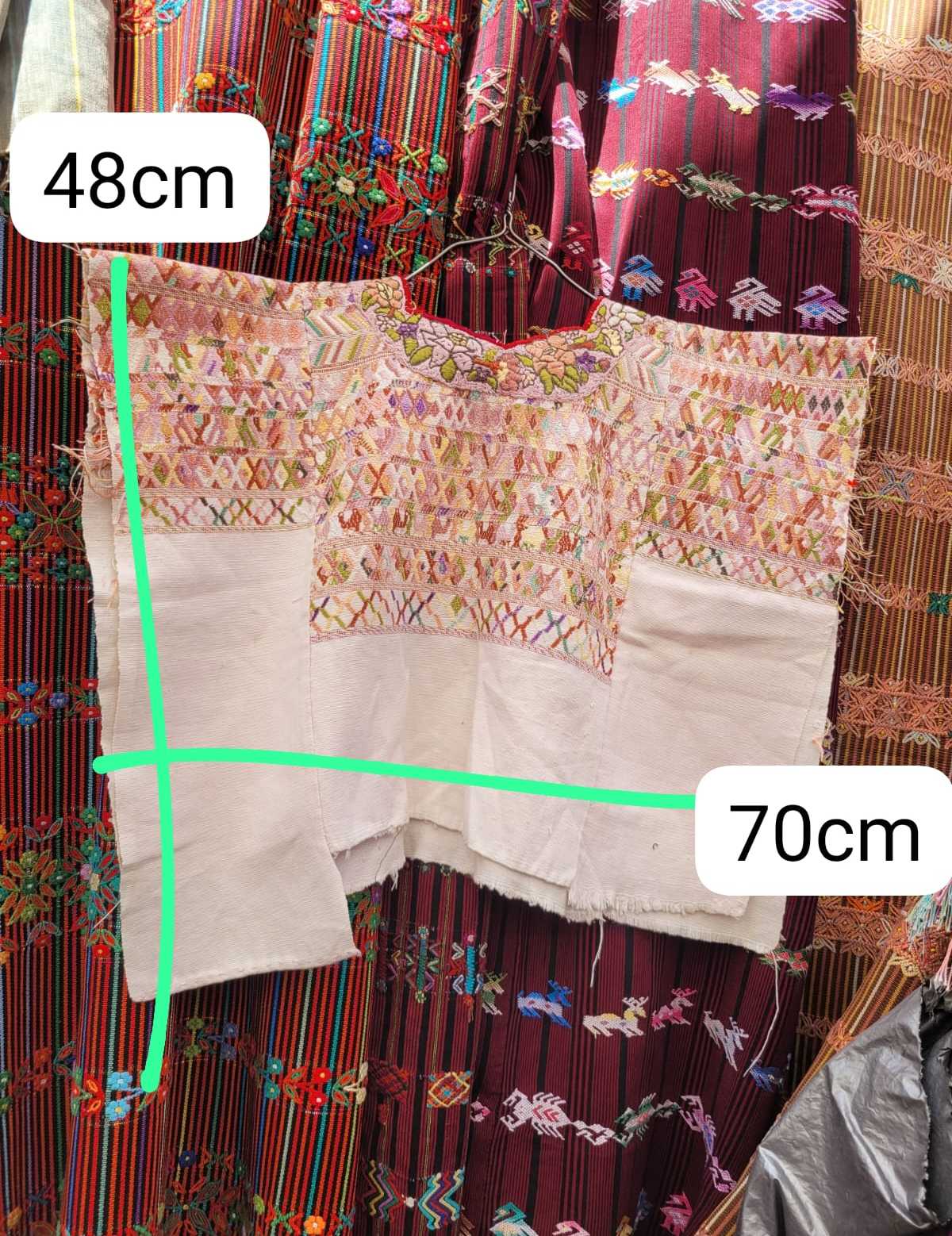 Pale on white San Juan Cotzal huipil #3-10