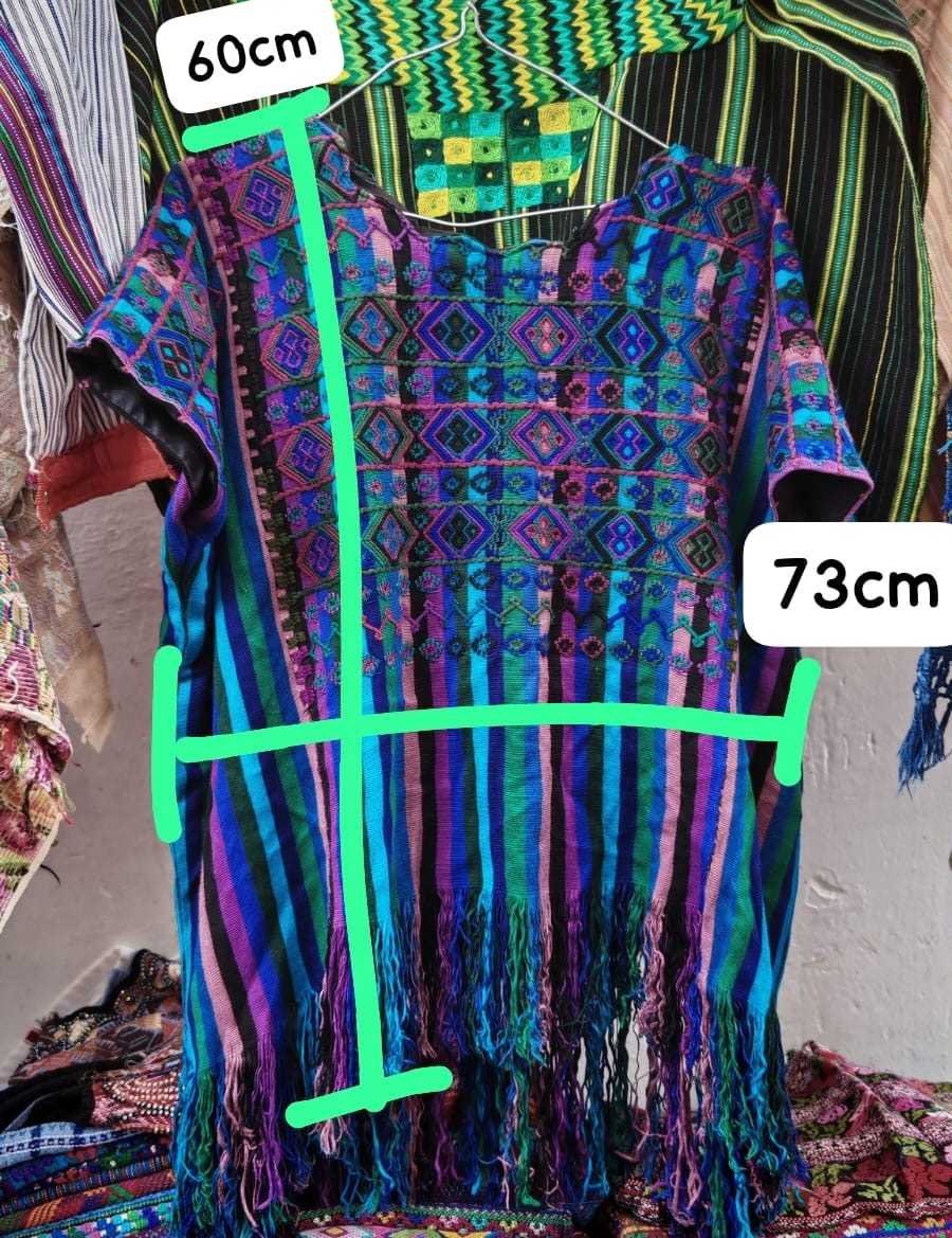 Huipil azul y morado de Colotenango #2-6 (reservado para Linda)